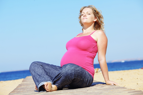 pregnant woman in the sun